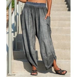 Sz L 40 CCK Style  Anthracite Pocket Harem Pants Women